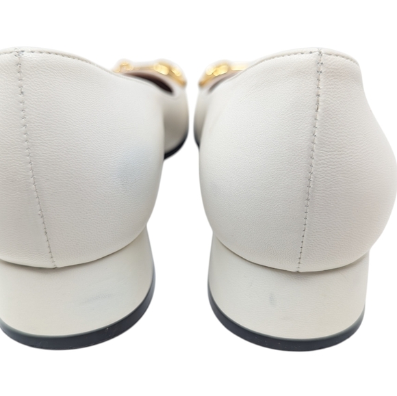 Gucci Malaga Kid Mystic White Baby Horsebit Leather Loafer Chunky Heel EU 39.5 - Picture 8 of 13